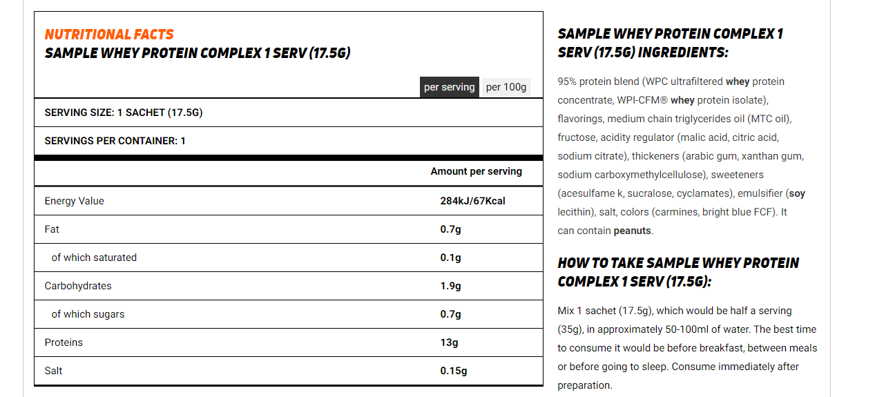 Olimp Sport Nutrition Whey Protein Complex-1Serv.-17.5G-Chocolate