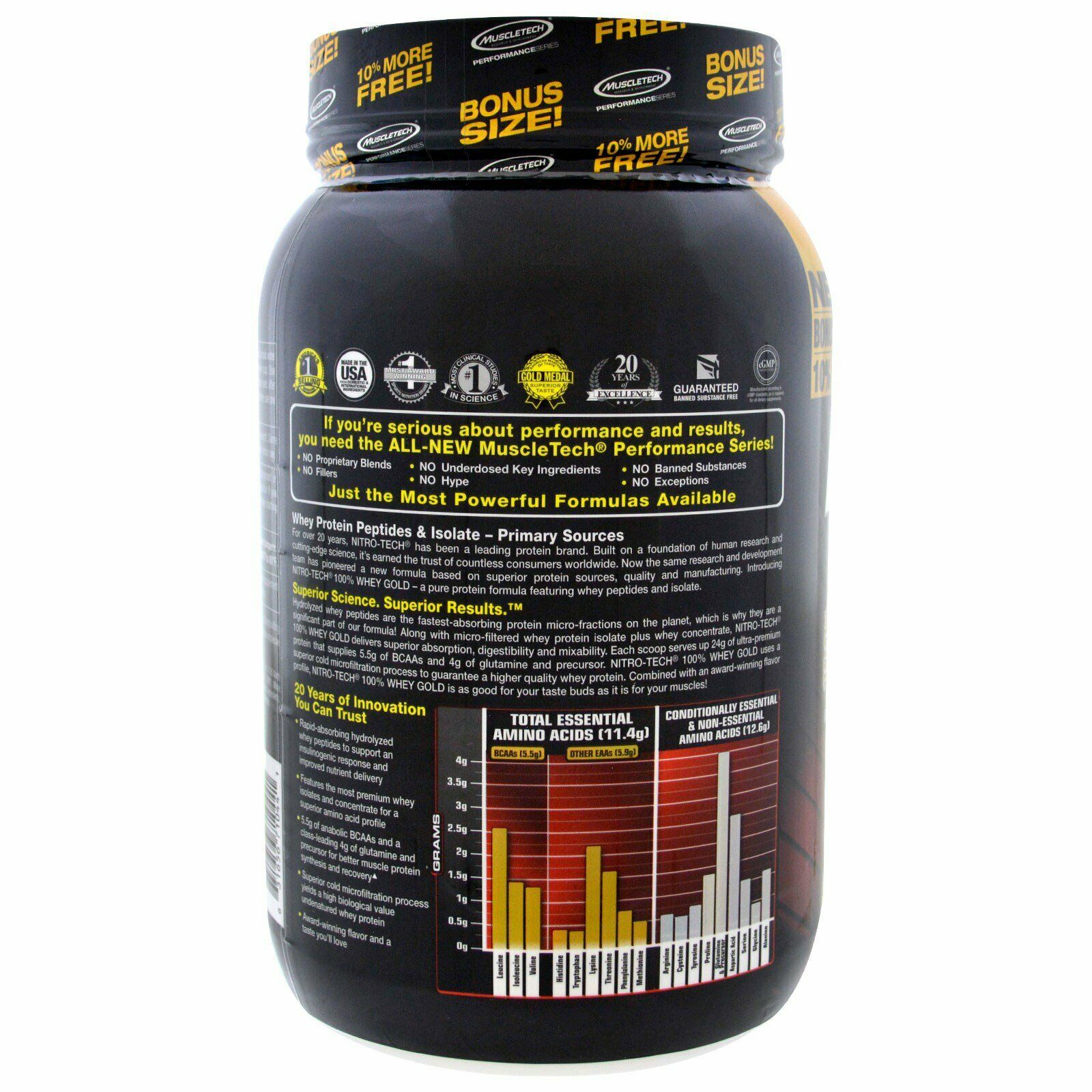 Muscletech Nitrotech Whey Gold-31Serv.-1KG-Cookies And Cream