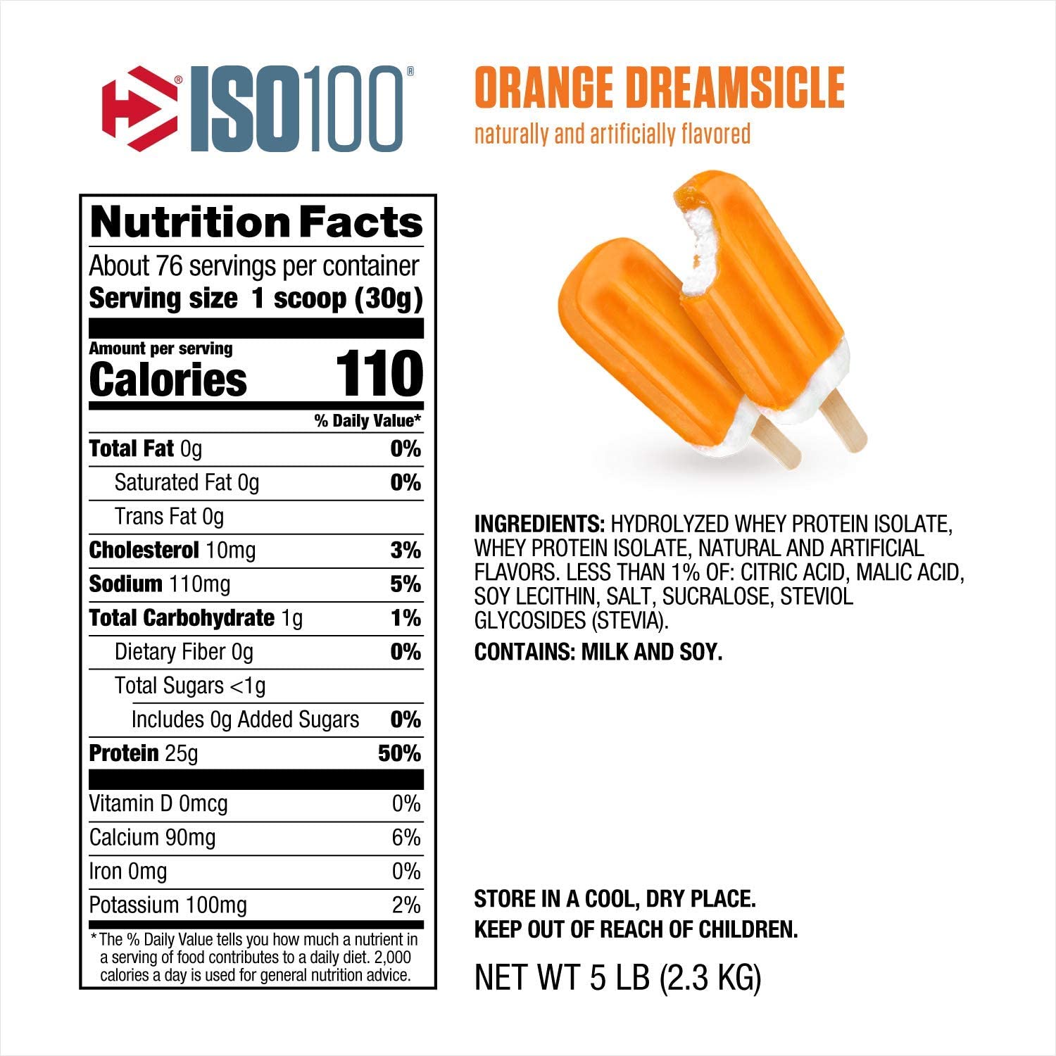 Dymatize ISO100-73Serv.-2.3KG-Orange Dreamsicle