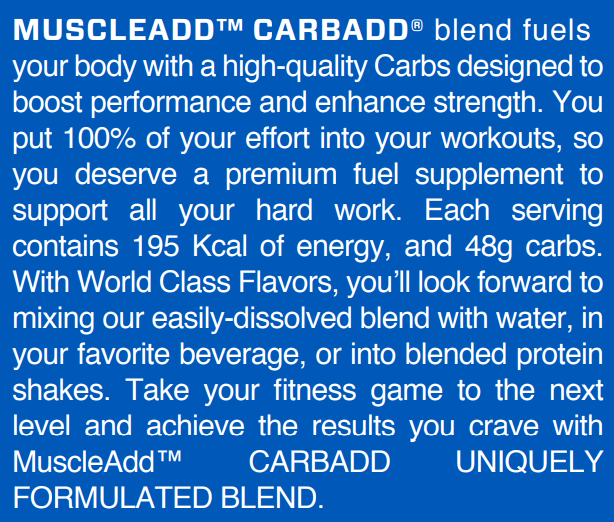 Muscle Add Carb Add-30Serv.-1500G-Blueberry