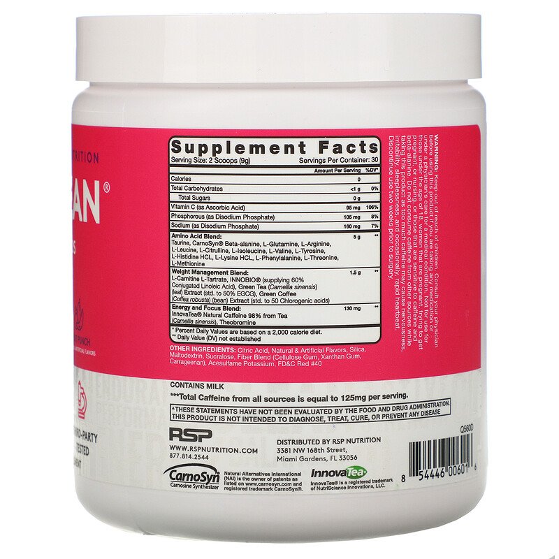 Rsp Clean Active Nutrition Amino Lean-30Serv.-270G-Blackberry Pomegranate