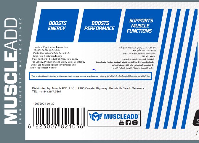 Muscle add Creatine HCL-120Serv.-115.2G.-Bubble Gum