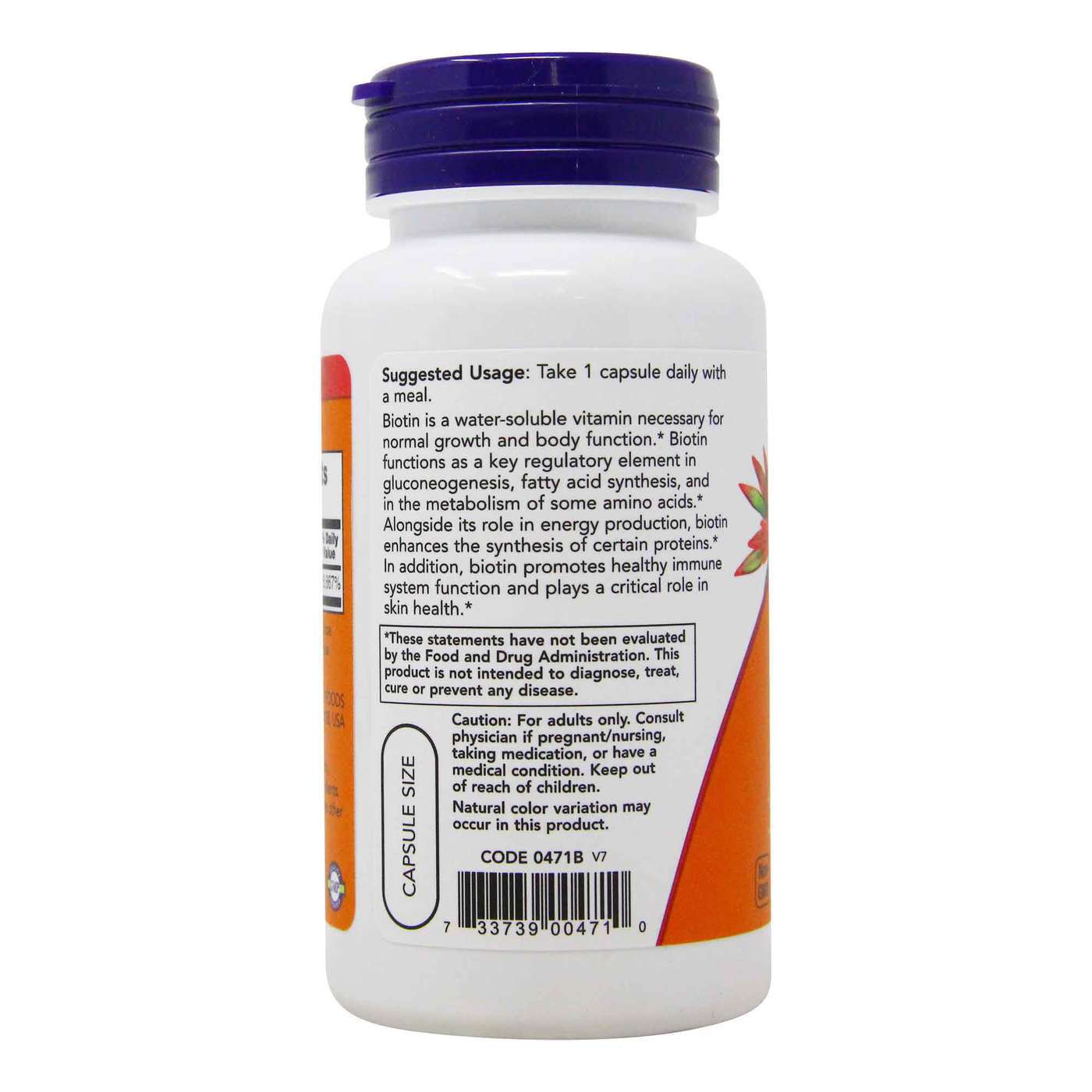 Now Foods Biotin 5000mcg Energy Production.-60Serv.-60Veg Capsules