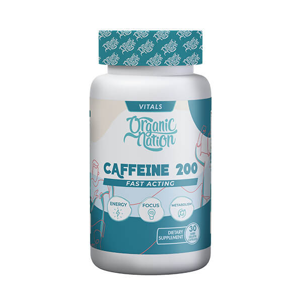 Organic Nation Caffeine 200-30Serv.-30Hard Gelatin Capsules