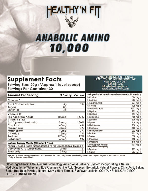 Healthy N' Fit Anabolic Amimo 10.000 30Serv 600G Orange Cream