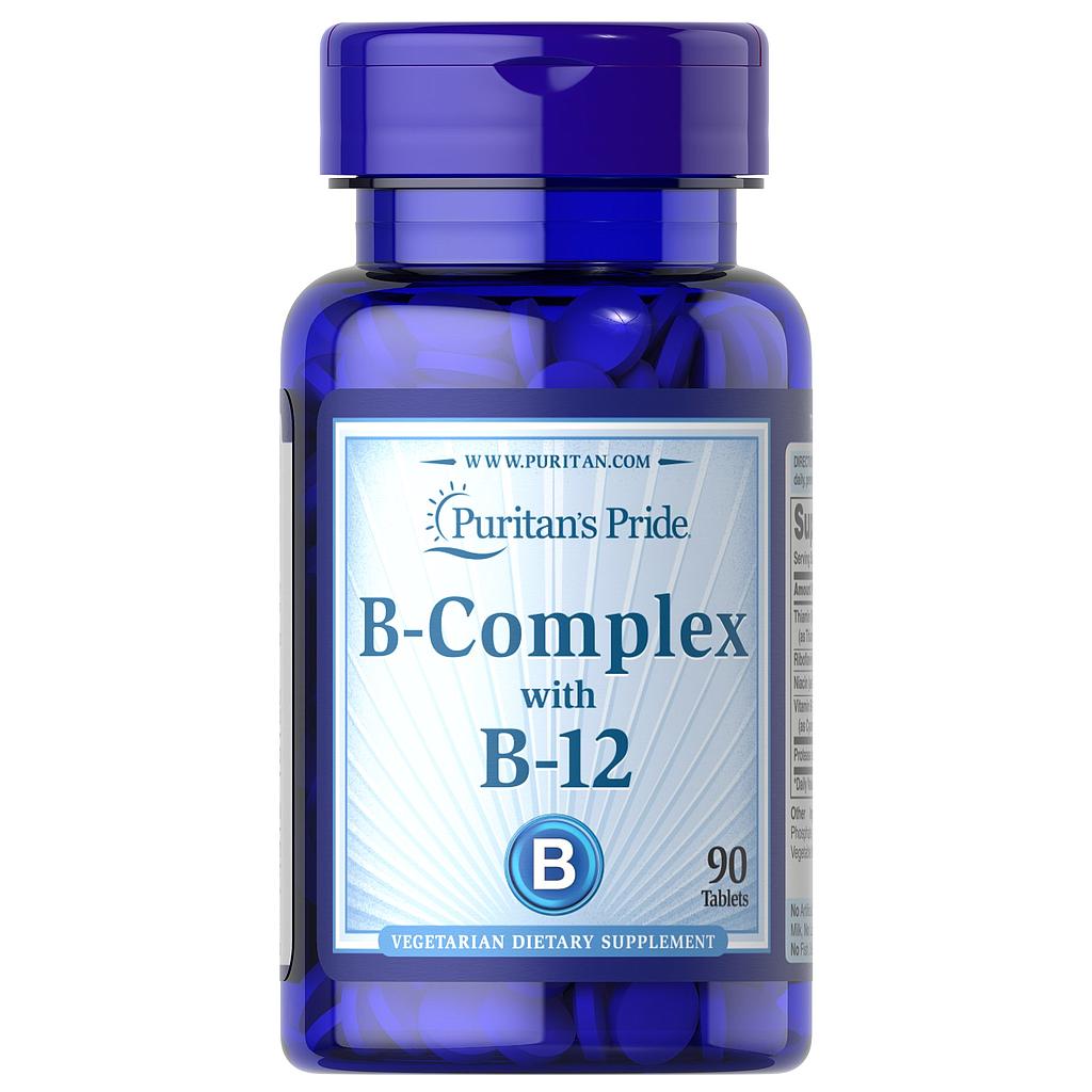 [074312101908] Puritan’s Pride B-Complex B-12-90Serv.-90Tabs.