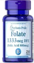 [074312128431] Puritan's Pride Folate 1333Mcg DFE(Folic Acid 800Mcg)-250Serv.-250Tabs.