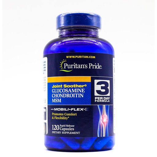 [025077129683] Puritan's Pride Glucosamine Chondroitin Msm-40Serv.-120Caps.