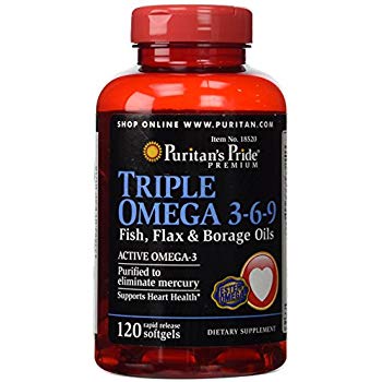 [025077185207] Puritan's Pride Premium Triple Omega 3,6,9-40Serv.-120Soft Gels