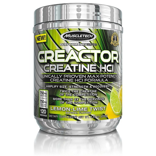 [631656708189] Muscletech Creactor Creatine HCL-120Serv-269G-Lemon Lime Twist