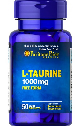 Puritan's Pride L-Taurine-1000mg-50Serv.-50Coated Caplets