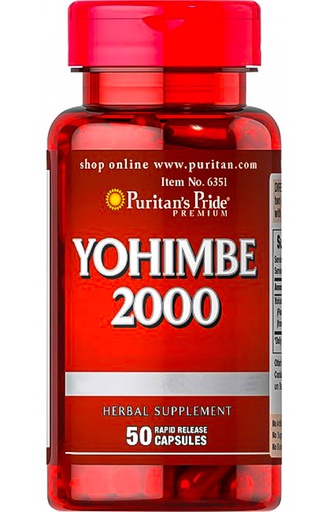 [074312163517] Puritan's Pride Yohimbe 2000-50Caps.-25Serv.