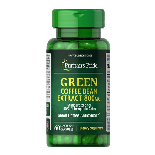 [025077529315] Puritan's Pride Green Coffee Bean 800Mg-60Serv.-60Tabs.