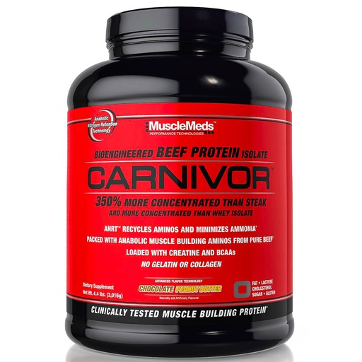 [891597003655] MuscleMeds Bioengineered Carnivor Beef Protein Isolate-56Serv.-2.16KG-Chocolate Peanut Butter