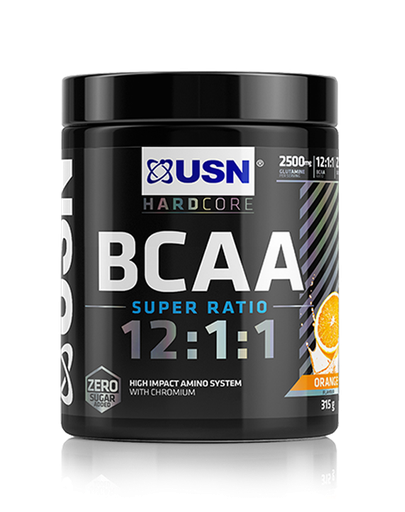 [6009544908432] USN Hardcore BCAA Super Ratio 12:1:1-30Serv.-315G-Orange&amp;Tangerine