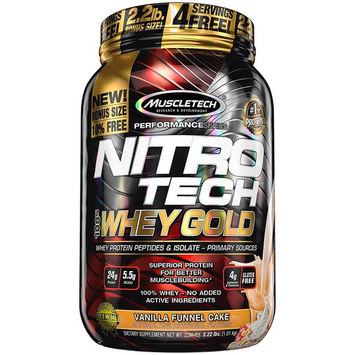 [631656712537] Muscletech Nitrotech Whey Gold-31Serv.-1.01KG-Vanilla Funnel Cake