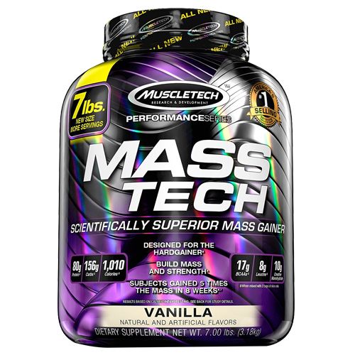 [631656703160] Muscletech Mass-Tech-14Serv.-3.18KG-Vanilla