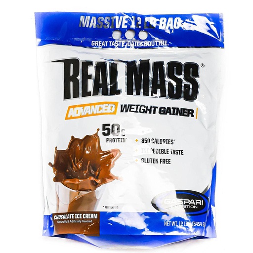 [6224009363186] Gaspari Nutrition Real Mass Gainer-22Serv.-5.454G-Chocolate Icecream