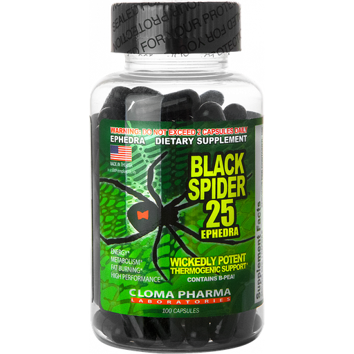 [859613252258] Cloma Pharma Black Spider 25 Ephedra-100Serv.-100Caps.