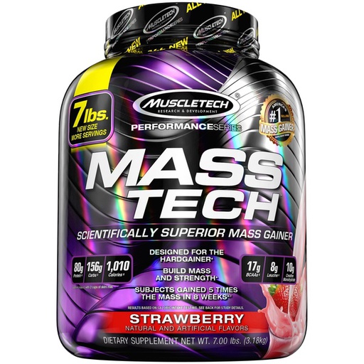 [631656703177] Muscletech Mass Tech-14Serv.-3.18KG-Strawberry