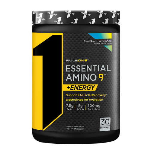 [837234108451] Rule One Essential Amino 9 + Energy-30Serv.-345G-Blue Razz Lemonade