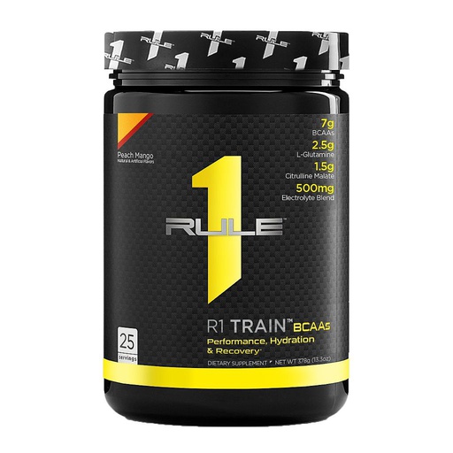 [837234107614] Rule One Train BCAAs-25Serv.-378G-Peach Mango