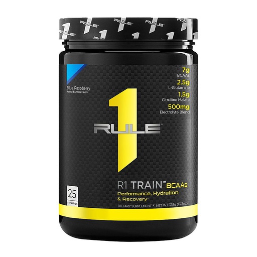 [837234107553] Rule One Train BCAAs-25Serv.-378G-Blue Raspberry