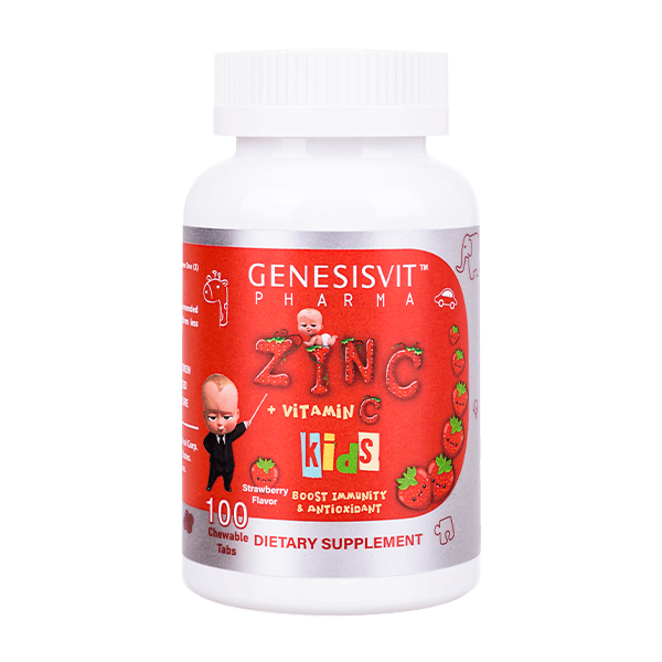 Genesisvit Pharma Zinc+Vitamin C Kids-100Serv.-100Chewable Tabs 