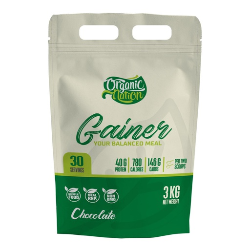 [6224009363735] Organic Nation Gainer-30Serv.-3KG-Chocolate