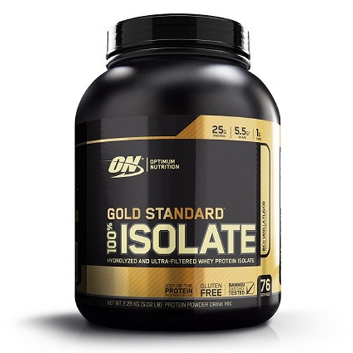 [748927061239] Optimum Nutrition Gold Standard 100% Isolate-76Serv.-2.28KG-Rich Vanilla