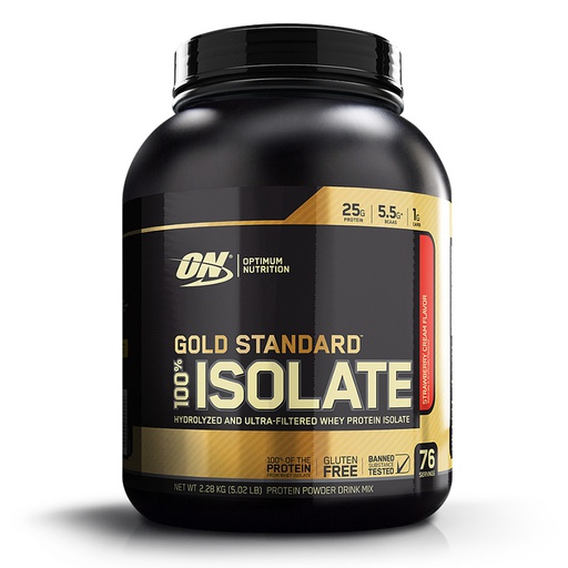 [748927061291] Optimum Nutrition Gold Standard 100% Isolate-76Serv.-2.28KG-Strawberry Cream