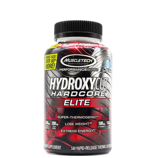 [631656203530] Muscletech Hydroxycut Hardcore Elite-90Serv.-180Rapid Release Thermo Caps.