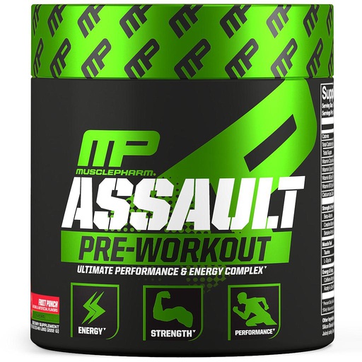 [653341043016] Muscle Pharm Assault Pre-Workout-30Serv.-222G.-Fruit Punch