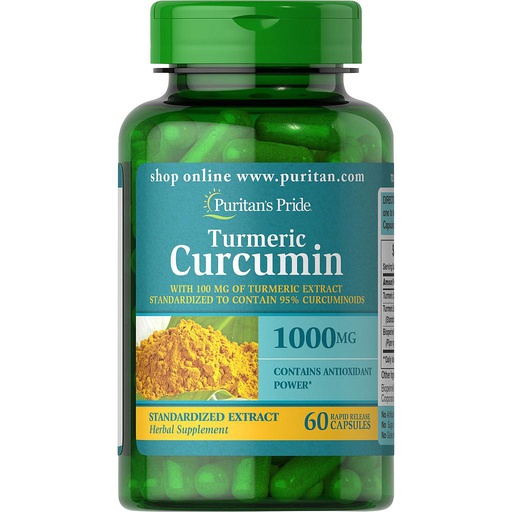 [025077788262] Puritan's Pride Turmeric Curcumin 1000MG-60Serv.-60Rapid Release Caps.