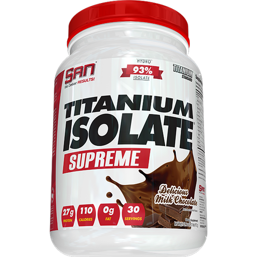 [672898415046] San Titanium Isolate Supreme-30Serv.-912G-Delicions Milk Choaolate