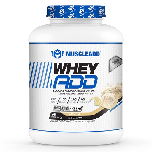 [6224009363483] Muscle Add Whey Add-60Serv.-2100G-Vanilla Ice Cream