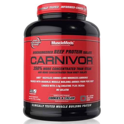 [891597005772] Musclemeds Bioengineered Beef Protein Isolate Carnivor-56Serv.-1820G-Cookies And Cream