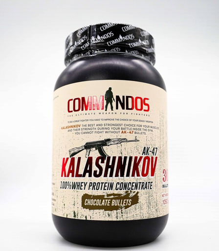 [6224009878130] Commandos Kalashnikov AK-47 Whey Protein-30BULLETS-1050G-Chocolate Bullets