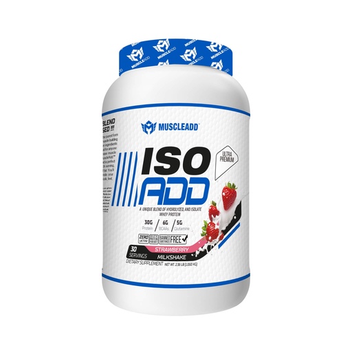 [6223007820028] Muscle Add Iso Add-30Serv.-1080G.Strawberry milkshake