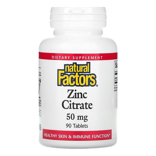 [068958016801] Natural Factors Zinc Citrate-90Serv.-90Tabs.