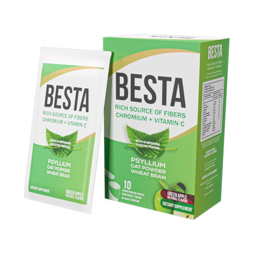 [6225000450615] Besta Psyllium Oat Powder-10Sachets.-70G-.Green Apple