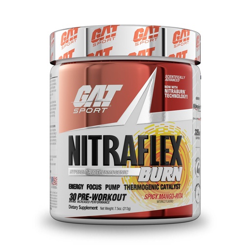 [816170023479] Gat Sport Nitraflex Burn-30Serv.-213G-Spicy Mango-Rita