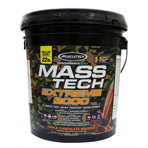 [631656258943] Muscletech Mass Tech Extreme 2000-18Serv.-10KG-Triple Chocolate Brownie