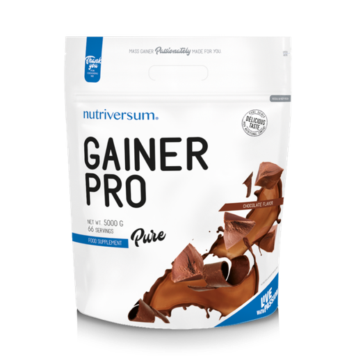 [5999564317967] Nutriversum Pure Gainer Pro-66Serv.-5000G-Chocolate