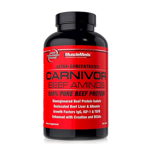 [891597002757] MuscleMeds Bioengineered Carnivor Beef Aminos-100Serv.-300Tabs.