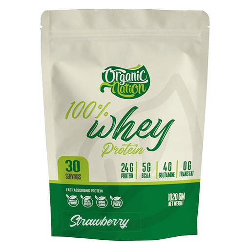 [6222023701045] Organic Nation 100% Whey Protein-30Serv.-1020g-Strawberry