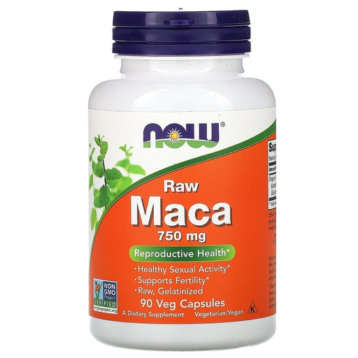 [733739047779] Now Foods Raw Maca 750Mg-90Serv.-90Veg Capsules