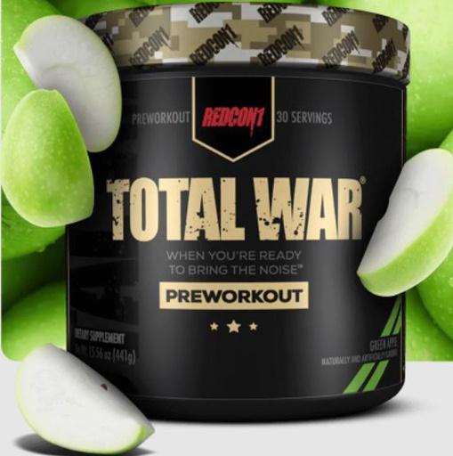 [850004759295] Redcon1 Total War Pre-workout-30Serv.-441G-Green Apple