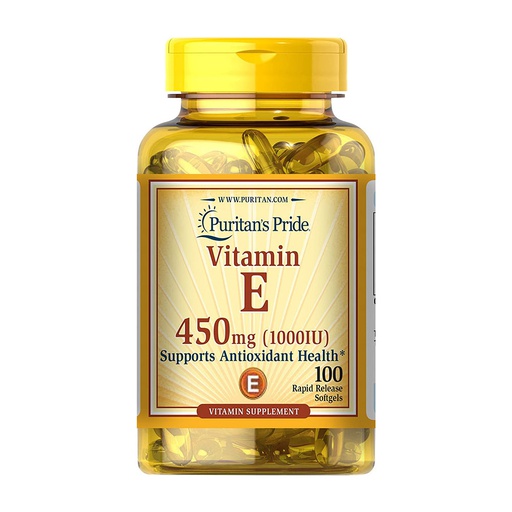 [074312117817] Puritan's Pride Vitamin E 450Mg(1000IU)Supports Antioxidant Health-100Serv.-100Rapid Release Softgels