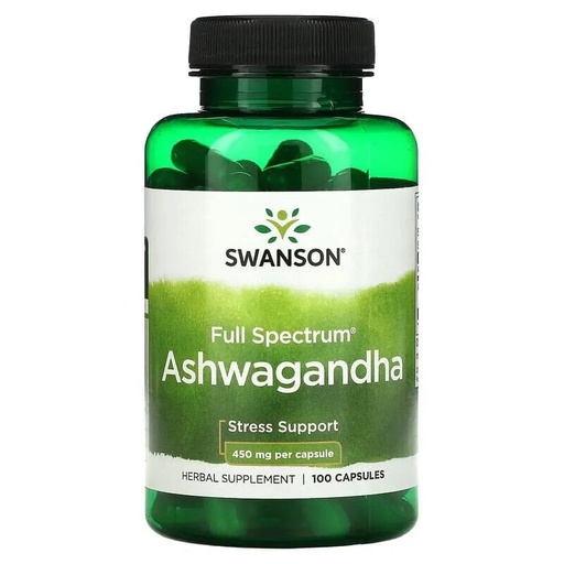 [087614019574] Swanson Full Spectrum Ashwagandha-50Serv.-100Caps.